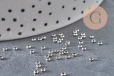 Perlas aplastables redondas acero inoxidable 316 platino 1.9mm, x50 VÁLIDO