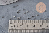 Perlas aplastables redondas acero inoxidable 316 platino 1.9mm, x50 VÁLIDO