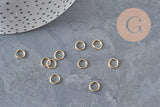 Round closed rings gilded 304 stainless steel 7mm/0.8mm, x10 VALID