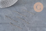 Cadena de extensión de acero inoxidable platino 47-53mm, x5 VÁLIDO