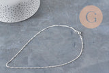 Necklace Singapore Chain Stainless Steel Silver 2mm/43cm, x1 VALID