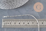Necklace Singapore Chain Stainless Steel Silver 2mm/43cm, x1 VALID