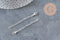 Silver stainless steel extension chain with clasp 62mm, x1 (G11190)