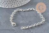 Rolo chain bracelet 304 stainless steel silver-plated 6mm, 19.1cm, x1 VALID