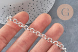 Rolo chain bracelet 304 stainless steel silver-plated 6mm, 19.1cm, x1 VALID