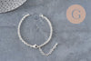 Base de pulsera de cadena forzada de acero inoxidable 304 plateado de 4mm/15.5cm, x1 VÁLIDO