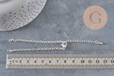 Base de pulsera de cadena forzada de acero inoxidable 304 plateado de 4mm/15.5cm, x1 VÁLIDO