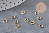 Anillas cerradas redondas de acero inoxidable 304 dorado de 5mm/0.8mm, x10 VÁLIDO