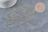 Satellite chain necklace iron & gilded brass 81.5cm, x1 VALID