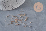 Abalorios engarce latón oro rosa 2x1.2mm, x1Gr VÁLIDO