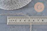 Stainless steel 304 curved link chain, silver-plated, 4x3mm, x1 meter VALID