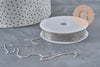 Chain, flat platinum stainless steel curb, 1.5mm, x1 meter VALIDATED