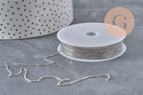Chain, flat platinum stainless steel curb, 1.5mm, x1 meter VALIDATED