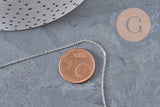 Chain, flat platinum stainless steel curb, 1.5mm, x1 meter VALIDATED