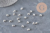 Cubrebolas para aplastar de latón plateado liso de 4mm, x20 VÁLIDO