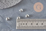 Cubrebolas para aplastar de latón plateado liso de 4mm, x20 VÁLIDO
