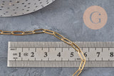 Stainless Steel 304 IP Gold Plated Rectangle Link Chain 10x3.5mm, x1 meter (G11219)