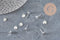 Pendientes redondos de acero inoxidable 304 chapado en plata 925 texturizado de 12 mm, el par VÁLIDO