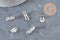 Supports boucles d'oreilles à clip acier 304 inoxydable argenté 16mm, x10 (G11175)