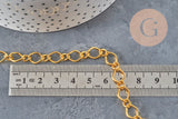 Fancy chain, gold-plated iron 7x10mm, x1 meter VALID