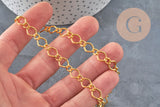 Fancy chain, gold-plated iron 7x10mm, x1 meter VALID