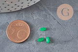 Green natural jade marquise navette cabochon 6x3mm, x1 VALID
