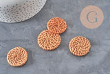 Colgante de mimbre trenzado natural, cuenta de madera, cuenta de mimbre, creación de joyas, cuentas geométricas, 30-40 mm, X2 G2575