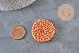 Colgante de mimbre trenzado natural, cuenta de madera, cuenta de mimbre, creación de joyas, cuentas geométricas, 30-40 mm, X2 G2575