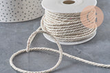 Cordón satinado trenzado beige 3 mm, x1 metro (G2319)