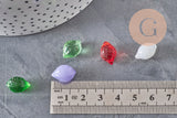 Colgantes de frutas de limón de cristal de 14 mm, x5 VÁLIDO