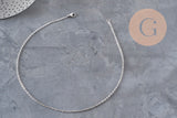 Necklace prisoner chain platinum stainless steel 2mm/37.8cm, x1 VALID