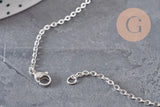 Necklace prisoner chain platinum stainless steel 2mm/37.8cm, x1 VALID