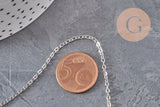 Necklace prisoner chain platinum stainless steel 2mm/37.8cm, x1 VALID