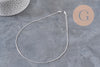 Collar cadena forzada acero inoxidable plateado 1.5mm/40cm, x1 VÁLIDO
