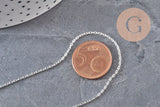 Collar cadena forzada acero inoxidable plateado 1.5mm/40cm, x1 VÁLIDO