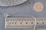 Collar cadena forzada acero inoxidable plateado 1.5mm/40cm, x1 VÁLIDO