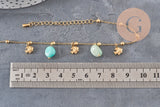 Kit Pulsera DIY Amazonita natural acero inoxidable 304 dorado IP, x1 VÁLIDO