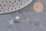 304 Stainless steel silver-plated 6mm stud earrings, x10 VALID