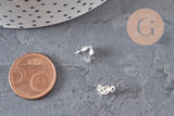 Tapa de nudo para cadena de bola de acero 304 plateado con agujero de 3.5mm, x10 VÁLIDO