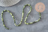 Perle jade vert olive ronde naturelle 4mm, x1 fil de 38cm (G11340)