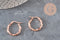 Aros retorcidos de acero inoxidable 304 dorado rosa, 20mm, el par (G11358)