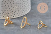 FOTOS A REPETIR, TOMAR VARIACIÓN Anillo ovalado de acero inoxidable 304 chapado en oro IP Talla 57, x1 (G11154) VÁLIDO