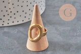FOTOS A REPETIR, TOMAR VARIACIÓN Anillo ovalado de acero inoxidable 304 chapado en oro IP Talla 57, x1 (G11154) VÁLIDO