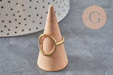FOTOS A REPETIR, TOMAR VARIACIÓN Anillo ovalado de acero inoxidable 304 chapado en oro IP Talla 57, x1 (G11154) VÁLIDO