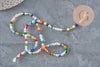 Perles toupies cristal à facette multicolore 3.8x3mm, x1 fil de 32.5cm (G11344)