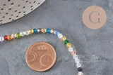 Perles toupies cristal à facette multicolore 3.8x3mm, x1 fil de 32.5cm (G11344)