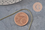 Chaine fine serpent laiton bronze 1mm, x 5mètres (G11334)