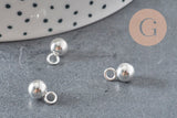 Goutte de finition acier inoxydable argenté 10x6mm, x10 VALIDE-Breloques et pendentifs-Gingerlily Perles