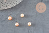 Perle naturelle eau douce ovale rose pêche semi-percée 7mm, x1 VALIDE-Perles-Gingerlily Perles