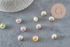 Perles fleurs rondelles résine réactives UV multicolores 12mm, x10 VALIDE-Perles-Gingerlily Perles